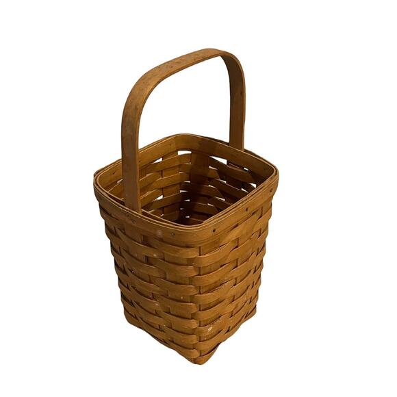 Longaberger 1995 Tall Square BASKET 13.5” High X7” Wide Made in Ohio, USA! - Picture 3 of 4